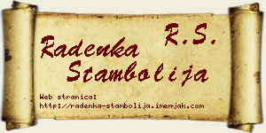 Radenka Stambolija vizit kartica